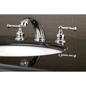 Naples Two-Handle 3-Hole Deck Mount Widespread Bathroom Faucet with Retail Pop-Up Drain