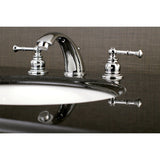 Naples Two-Handle 3-Hole Deck Mount Widespread Bathroom Faucet with Retail Pop-Up Drain