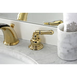 Magellan Two-Handle 3-Hole Deck Mount Widespread Bathroom Faucet with Brass Pop-Up Drain