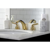 Magellan Two-Handle 3-Hole Deck Mount Widespread Bathroom Faucet with Brass Pop-Up Drain