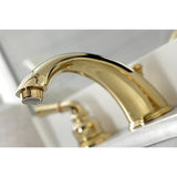 Magellan Two-Handle 3-Hole Deck Mount Widespread Bathroom Faucet with Brass Pop-Up Drain