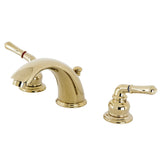 Magellan Two-Handle 3-Hole Deck Mount Widespread Bathroom Faucet with Brass Pop-Up Drain