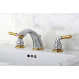 Magellan Two-Handle 3-Hole Deck Mount Widespread Bathroom Faucet with Retail Pop-Up Drain