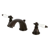 American Patriot Two-Handle 3-Hole Deck Mount Widespread Bathroom Faucet with Retail Pop-Up Drain