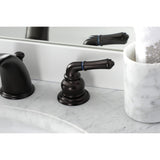 Magellan Two-Handle 3-Hole Deck Mount Widespread Bathroom Faucet with Brass Pop-Up Drain