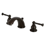 Naples Two-Handle 3-Hole Deck Mount Widespread Bathroom Faucet with Retail Pop-Up Drain