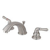 Magellan Two-Handle 3-Hole Deck Mount Widespread Bathroom Faucet with Brass Pop-Up Drain