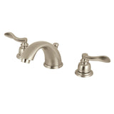 NuWave French Two-Handle 3-Hole Deck Mount Widespread Bathroom Faucet with Retail Pop-Up Drain