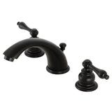 Victorian Two-Handle 3-Hole Deck Mount Widespread Bathroom Faucet with Retail Pop-Up Drain