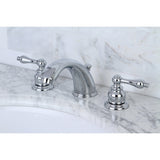 Victorian Two-Handle 3-Hole Deck Mount Widespread Bathroom Faucet with Brass Pop-Up Drain