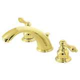 Victorian Two-Handle 3-Hole Deck Mount Widespread Bathroom Faucet with Brass Pop-Up Drain