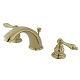 Victorian Two-Handle 3-Hole Deck Mount Widespread Bathroom Faucet with Retail Pop-Up Drain