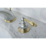 Victorian Two-Handle 3-Hole Deck Mount Widespread Bathroom Faucet with Retail Pop-Up Drain