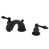 Victorian Two-Handle 3-Hole Deck Mount Widespread Bathroom Faucet with Retail Pop-Up Drain