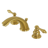 Victorian Two-Handle 3-Hole Deck Mount Widespread Bathroom Faucet with Retail Pop-Up Drain