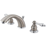 Victorian Two-Handle 3-Hole Deck Mount Widespread Bathroom Faucet with Retail Pop-Up Drain