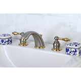 Victorian Two-Handle 3-Hole Deck Mount Widespread Bathroom Faucet with Retail Pop-Up Drain