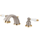 Victorian Two-Handle 3-Hole Deck Mount Widespread Bathroom Faucet with Retail Pop-Up Drain