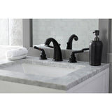 Magellan Two-Handle 3-Hole Deck Mount Widespread Bathroom Faucet with Retail Pop-Up Drain