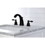 Victorian Two-Handle 3-Hole Deck Mount Widespread Bathroom Faucet with Retail Pop-Up Drain