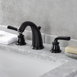 Restoration Two-Handle 3-Hole Deck Mount Widespread Bathroom Faucet with Retail Pop-Up Drain