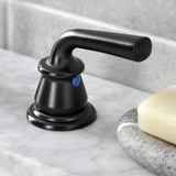 Restoration Two-Handle 3-Hole Deck Mount Widespread Bathroom Faucet with Retail Pop-Up Drain