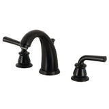 Restoration Two-Handle 3-Hole Deck Mount Widespread Bathroom Faucet with Retail Pop-Up Drain