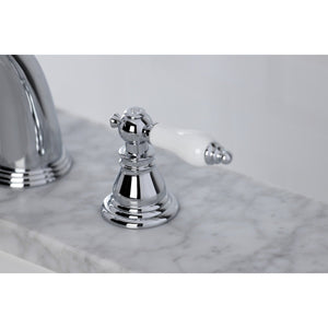 American Patriot Two-Handle 3-Hole Deck Mount Widespread Bathroom Faucet with Retail Pop-Up Drain