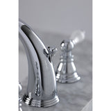 American Patriot Two-Handle 3-Hole Deck Mount Widespread Bathroom Faucet with Retail Pop-Up Drain