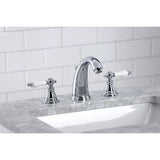 American Patriot Two-Handle 3-Hole Deck Mount Widespread Bathroom Faucet with Retail Pop-Up Drain