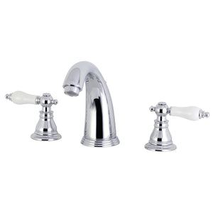 American Patriot Two-Handle 3-Hole Deck Mount Widespread Bathroom Faucet with Retail Pop-Up Drain