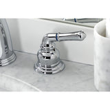 Victorian Two-Handle 3-Hole Deck Mount Widespread Bathroom Faucet with Brass Pop-Up Drain