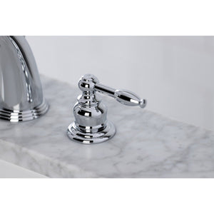 Knight Two-Handle 3-Hole Deck Mount Widespread Bathroom Faucet with Retail Pop-Up Drain