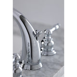 Knight Two-Handle 3-Hole Deck Mount Widespread Bathroom Faucet with Retail Pop-Up Drain