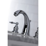 Knight Two-Handle 3-Hole Deck Mount Widespread Bathroom Faucet with Retail Pop-Up Drain