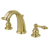 Victorian Two-Handle 3-Hole Deck Mount Widespread Bathroom Faucet with Retail Pop-Up Drain