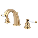 Victorian Two-Handle 3-Hole Deck Mount Widespread Bathroom Faucet with Retail Pop-Up Drain