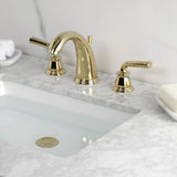 Restoration Two-Handle 3-Hole Deck Mount Widespread Bathroom Faucet with Retail Pop-Up Drain