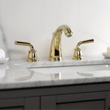 Restoration Two-Handle 3-Hole Deck Mount Widespread Bathroom Faucet with Retail Pop-Up Drain