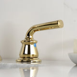 Restoration Two-Handle 3-Hole Deck Mount Widespread Bathroom Faucet with Retail Pop-Up Drain