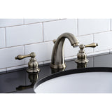 Victorian Two-Handle 3-Hole Deck Mount Widespread Bathroom Faucet with Retail Pop-Up Drain