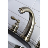 Victorian Two-Handle 3-Hole Deck Mount Widespread Bathroom Faucet with Retail Pop-Up Drain