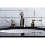 Victorian Two-Handle 3-Hole Deck Mount Widespread Bathroom Faucet with Retail Pop-Up Drain