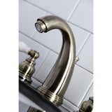 Victorian Two-Handle 3-Hole Deck Mount Widespread Bathroom Faucet with Retail Pop-Up Drain