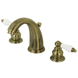 Victorian Two-Handle 3-Hole Deck Mount Widespread Bathroom Faucet with Retail Pop-Up Drain