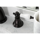 American Patriot Two-Handle 3-Hole Deck Mount Widespread Bathroom Faucet with Retail Pop-Up Drain