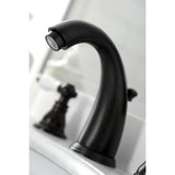 American Patriot Two-Handle 3-Hole Deck Mount Widespread Bathroom Faucet with Retail Pop-Up Drain