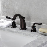 Restoration Two-Handle 3-Hole Deck Mount Widespread Bathroom Faucet with Retail Pop-Up Drain