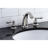 Victorian Two-Handle 3-Hole Deck Mount Widespread Bathroom Faucet with Retail Pop-Up Drain