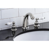 Victorian Two-Handle 3-Hole Deck Mount Widespread Bathroom Faucet with Retail Pop-Up Drain